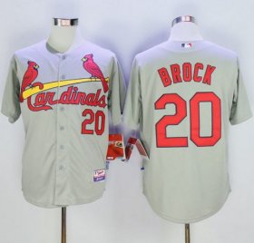 Wholesale Cheap Cardinals #20 Lou Brock Grey Cool Base Stitched MLB Jersey