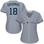 Wholesale Cheap Yankees #18 Didi Gregorius Grey Road Women's Stitched MLB Jersey