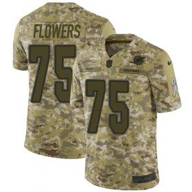 Wholesale Cheap Nike Dolphins #75 Ereck Flowers Camo Men\'s Stitched NFL Limited 2018 Salute To Service Jersey