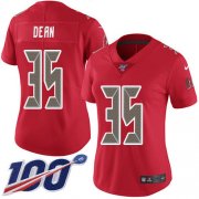 Wholesale Cheap Nike Buccaneers #35 Jamel Dean Red Women's Stitched NFL Limited Rush 100th Season Jersey