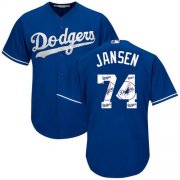 Wholesale Cheap Dodgers #74 Kenley Jansen Blue Team Logo Fashion Stitched MLB Jersey