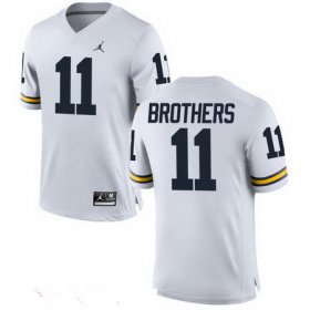 Wholesale Cheap Men\'s Michigan Wolverines #11 Wistert Brothers White Stitched College Football Brand Jordan NCAA Jersey