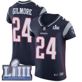 Wholesale Cheap Nike Patriots #24 Stephon Gilmore Navy Blue Team Color Super Bowl LIII Bound Men\'s Stitched NFL Vapor Untouchable Elite Jersey