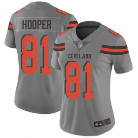Wholesale Cheap Nike Browns #81 Austin Hooper Gray Women\'s Stitched NFL Limited Inverted Legend Jersey