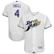 Wholesale Cheap Tampa Bay Rays #4 Blake Snell Majestic Turn Back The Clock Home Flex Base Authentic Collection Player Jersey White