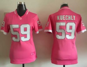 Wholesale Cheap Nike Panthers #59 Luke Kuechly Pink Women\'s Stitched NFL Elite Bubble Gum Jersey