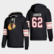 Wholesale Cheap Chicago Blackhawks #62 Luke Johnson Black adidas Lace-Up Pullover Hoodie