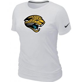 Wholesale Cheap Women\'s Nike Jacksonville Jaguars Logo NFL T-Shirt White