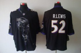 Wholesale Cheap Nike Ravens #52 Ray Lewis Black Alternate Men\'s Stitched NFL Helmet Tri-Blend Limited Jersey