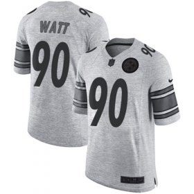 Wholesale Cheap Nike Steelers #90 T. J. Watt Gray Men\'s Stitched NFL Limited Gridiron Gray II Jersey