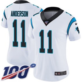 Wholesale Cheap Nike Panthers #11 Robby Anderson White Women\'s Stitched NFL 100th Season Vapor Untouchable Limited Jersey