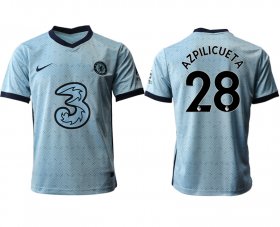 Wholesale Cheap Men 2020-2021 club Chelsea away aaa version 28 Light blue Soccer Jerseys