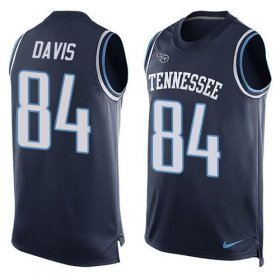 Wholesale Cheap Nike Titans #84 Corey Davis Navy Blue Team Color Men\'s Stitched NFL Limited Tank Top Jersey