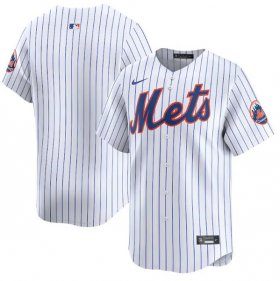 Cheap Men\'s New York Mets Blank 2024 White Home Limited Stitched Baseball Jersey