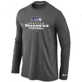 Wholesale Cheap Nike Seattle Seahawks Critical Victory Long Sleeve T-Shirt Dark Grey