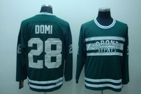 Wholesale Cheap Maple Leafs #28 Tie Domi Stitched Green CCM Throwback NHL Jersey