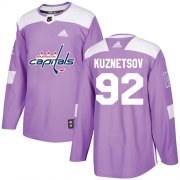 Wholesale Cheap Adidas Capitals #92 Evgeny Kuznetsov Purple Authentic Fights Cancer Stitched Youth NHL Jersey