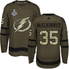 Cheap Adidas Lightning #35 Curtis McElhinney Green Salute to Service 2020 Stanley Cup Champions Stitched NHL Jersey