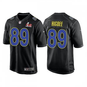 Wholesale Cheap Men\'s Los Angeles Rams #89 Tyler Higbee 2022 Black Super Bowl LVI Game Stitched Jersey