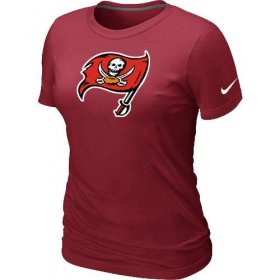 Wholesale Cheap Women\'s Nike Tampa Bay Buccaneers Logo NFL T-Shirt Red
