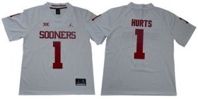 Wholesale Cheap Men\'s Oklahoma Sooners #1 Jalen Hurts White Jordan Brand Limited Stitched College Jersey