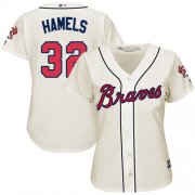 Wholesale Cheap Braves #32 Cole Hamels Cream Alternate Women's Stitched MLB Jersey