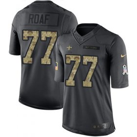 Wholesale Cheap Nike Saints #77 Willie Roaf Black Men\'s Stitched NFL Limited 2016 Salute To Service Jersey