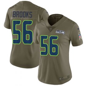 Wholesale Cheap Nike Seahawks #56 Jordyn Brooks Olive Women\'s Stitched NFL Limited 2017 Salute To Service Jersey