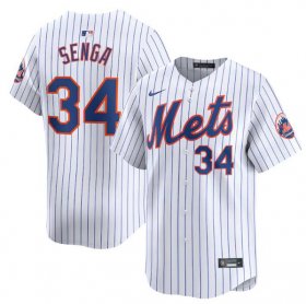 Cheap Men\'s New York Mets #34 Kodai Senga White 2024 Home Limited Stitched Baseball Jersey