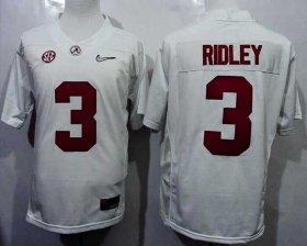 Wholesale Cheap Men\'s Alabama Crimson Tide #3 Calvin Ridley White 2016 Playoff Diamond Quest College Football Nike Limited Jersey