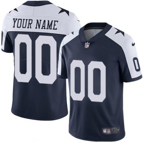 Wholesale Cheap Nike Dallas Cowboys Customized Navy Blue Thanksgiving Stitched Vapor Untouchable Limited Throwback Men\'s NFL Jersey