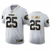 Wholesale Cheap San Francisco 49ers #25 Richard Sherman Men's Nike White Golden Edition Vapor Limited NFL 100 Jersey