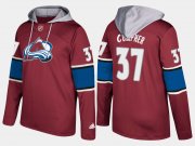 Wholesale Cheap Avalanche #37 J.T. Compher Burgundy Name And Number Hoodie