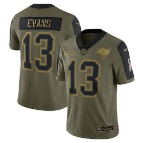 Wholesale Cheap Men\'s Tampa Bay Buccaneers #13 Mike Evans Nike Olive 2021 Salute To Service Limited Player Jersey