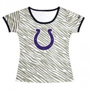 Wholesale Cheap Women's Indianapolis Colts Sideline Legend Authentic Logo Zebra Stripes T-Shirt