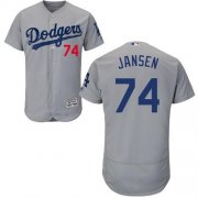 Wholesale Cheap Dodgers #74 Kenley Jansen Grey Flexbase Authentic Collection Stitched MLB Jersey