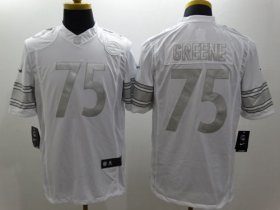 Wholesale Cheap Nike Steelers #75 Joe Greene White Men\'s Stitched NFL Limited Platinum Jersey