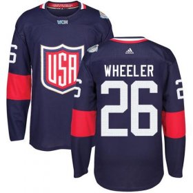 Wholesale Cheap Team USA #26 Blake Wheeler Navy Blue 2016 World Cup Stitched NHL Jersey