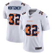 Wholesale Cheap Chicago Bears #32 David Montgomery White Men's Nike Team Logo Dual Overlap Limited NFL Jersey