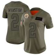 Wholesale Cheap Nike Saints #2 Jameis Winston Camo Women's Stitched NFL Limited 2019 Salute To Service Jersey