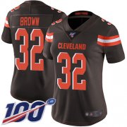 Wholesale Cheap Nike Browns #32 Jim Brown Brown Team Color Women's Stitched NFL 100th Season Vapor Limited Jersey