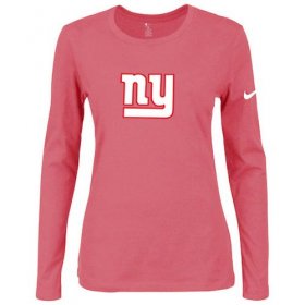 Wholesale Cheap Women\'s Nike New York Giants Of The City Long Sleeve Tri-Blend NFL T-Shirt Pink