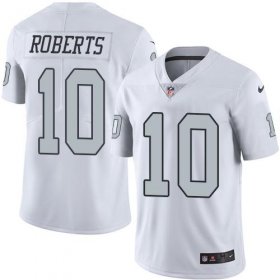 Wholesale Cheap Nike Raiders #10 Seth Roberts White Men\'s Stitched NFL Limited Rush Jersey