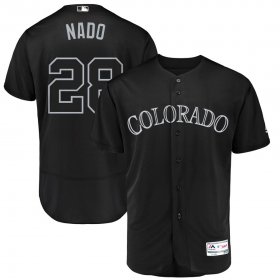 Wholesale Cheap Colorado Rockies #28 Nolan Arenado Nado Majestic 2019 Players\' Weekend Flex Base Authentic Player Jersey Black