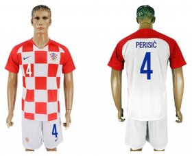 Wholesale Cheap Croatia #4 Perisic Home Soccer Country Jersey