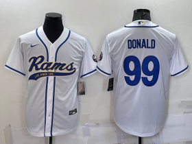 Wholesale Men\'s Los Angeles Rams #99 Aaron Donald White Stitched Cool Base Nike Baseball Jersey