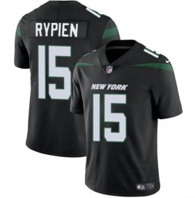 Cheap Men\'s New York Jets #15 Brett Rypien Black Vapor Untouchable Limited Football Stitched Jersey