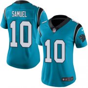 Wholesale Cheap Nike Panthers #10 Curtis Samuel Blue Women's Stitched NFL Limited Rush Jersey