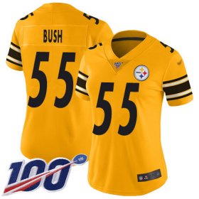 Wholesale Cheap Nike Steelers #55 Devin Bush Gold Women\'s Stitched NFL Limited Inverted Legend 100th Season Jersey