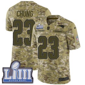 Wholesale Cheap Nike Patriots #23 Patrick Chung Camo Super Bowl LIII Bound Men\'s Stitched NFL Limited 2018 Salute To Service Jersey